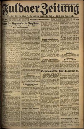 Ausgabe vom Dienstag, den 09. Dezember 1930.