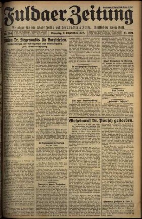 Ausgabe vom Dienstag, den 09. Dezember 1930.
