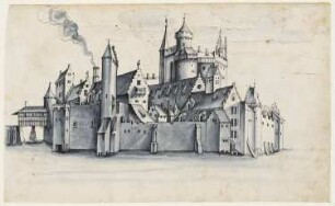 Befestigte Stadt umgeben von Wasser