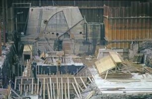 Bau der Staustufe Palzem/Mosel