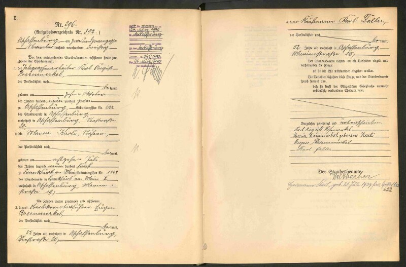 Standesamtsbuch der Stadt Aschaffenburg: Eheschließungen 252/1930 - 130/1931