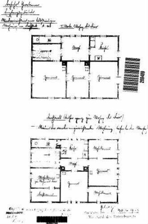 Gerabronn: Empfangsgebäude mit Güterschuppen Grundrisse 1. und 2.OG