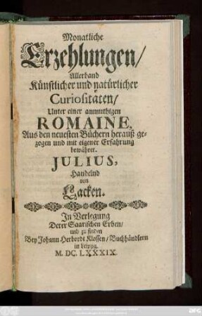 Iulius: Iulius, Handelnd von Lacken