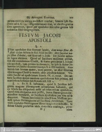 Festum Jacobi Apostoli