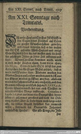Am XXI. Sonntage nach Trinitatis
