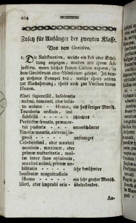 Zusatz für Anfänger der zweyten Klasse. - Sum.