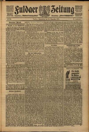 Zweite Ausgabe vom Donnerstag, den 31. Dezember 1908.