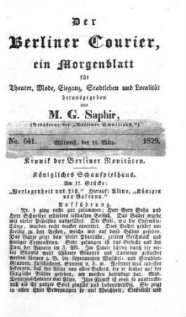 No. 641., Mittwoch, den 18. März 1829