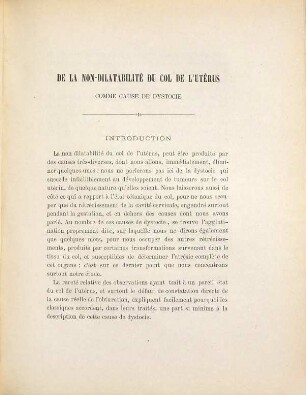 De la non-dilatabilité du col de l'utérus comme cause de dystocie : Thèse ...