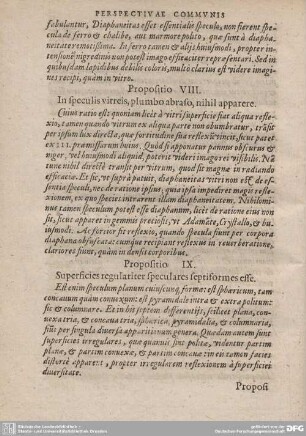Propositio VIII. In speculis vitreis, plumbo abraso, nihil apparere.