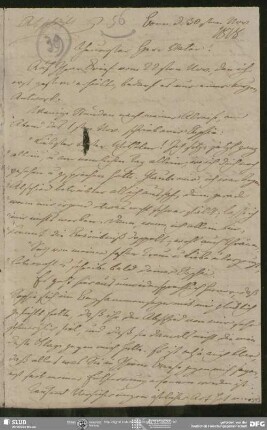 Eigenh. Briefabschrift von August Wilhelm von Schlegel an Heinrich Eberhard Gottlob Paulus, Bonn, 30.11.1818