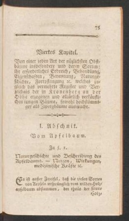 Viertes Kapitel. Von einer ieden Art der nützlichen Obstbäume ...