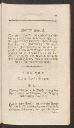 Viertes Kapitel. Von einer ieden Art der nützlichen Obstbäume ...