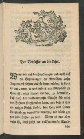 Der Verfasser an die Leser