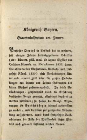 Die allerneuesten Wasserkuren : eine Quartalschrift, welche das Neueste aus der Wasserheilkunde und Nachrichten von ihren Fortschritten im In- und Auslande liefert ; eine Heilschrift für jedermann. 3. 1831