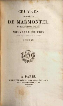 Oeuvres complètes de Marmontel, 4. Contes moraux ; 2