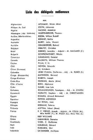 369-370, Liste des délégués nationaux