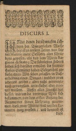 Discurs I.