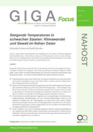 Steigende Temperaturen in schwachen Staaten : Klimawandel und Gewalt im Nahen Osten