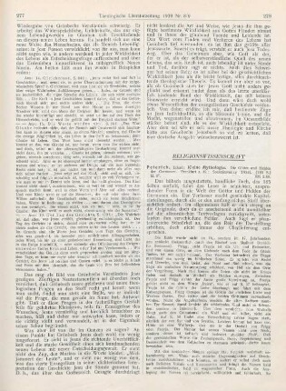 278-279 [Rezension] Peterich, Eckart, Kleine Mythologie