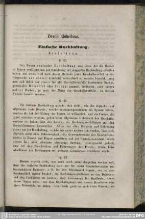 Zweite Abtheilung. Einfache Buchhaltung