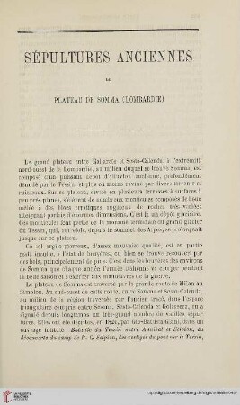 N.S. 12.1865: Sépultures anciennes du plateau de Somma (Lombardie)