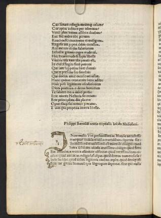 Philippi Beroaldi oratio nuptialis habita Mediolani.