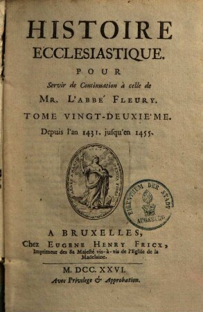 Histoire Ecclesiastique, 22. Depuis l'an 1431 jusques à l'an 1455