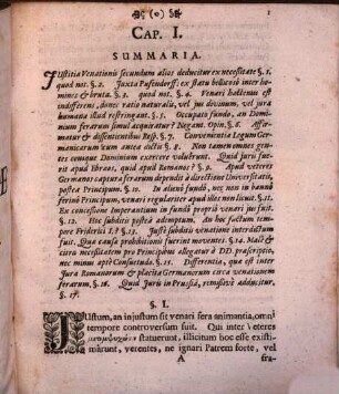 Diss. iur. ... de venatione, iuxta ius germ., Prior