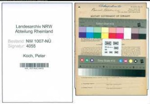 Entnazifizierung Peter Koch , geb. 14.09.1891 (Arbeiter)