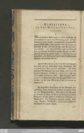 Einleitung in die Religionslehre.