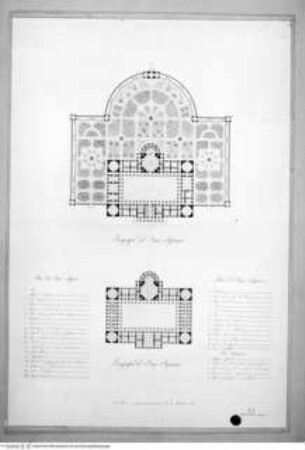 Internat, Grundriss des Erdgeschosses und des Obergeschosses