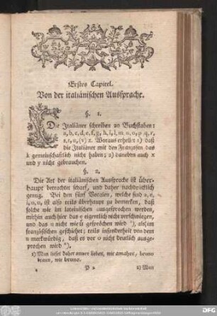 Erstes Capitel. Von der italiänischen Aussprache.