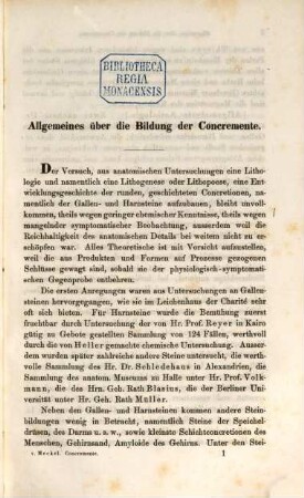 Mikrogeologie : ueber die Concremente im thierischen Organismus