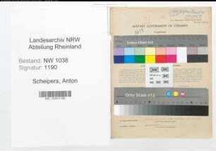 Entnazifizierung Anton Scheipers , geb. 29.11.1913 (Angestellter)