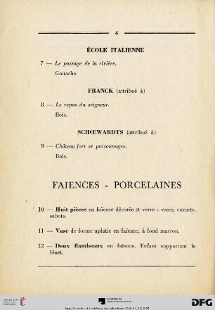 Faiences - Porcelaines