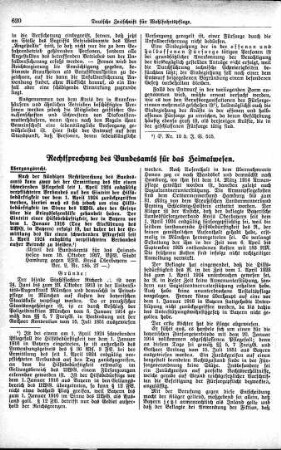 Rechtsprechung des Bundesamtes für das Heimatwesen