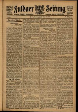 Zweite Ausgabe vom Samstag, den 02. September 1905.