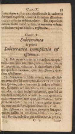 Caput X. Subterranea