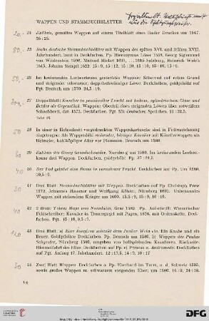 Wappen und Stammbuchblätter (Nr. 34-71)