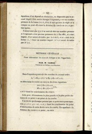 Méthode générale.