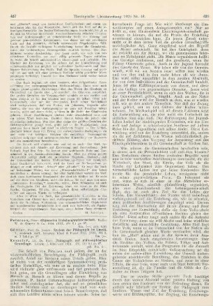 427-429 [Rezension] Göttler, Joseph, System der Pädagogik im Umriß. 3., neubearb. Aufl