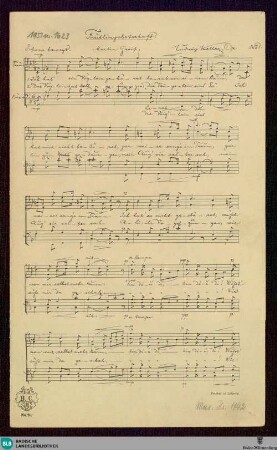 2 Lieder - Mus. Hs. 1142 : Coro maschile