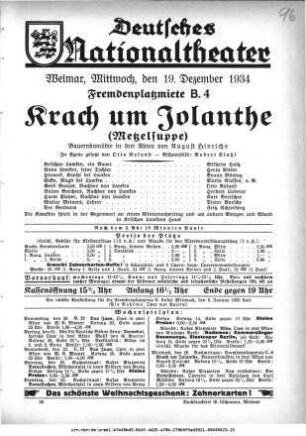 Krach um Jolanthe (Metzelsuppe)