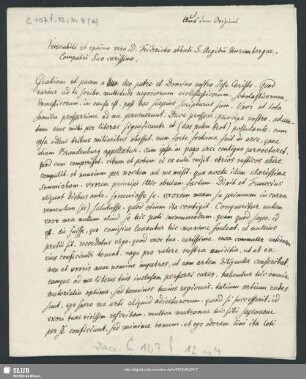 12(4a): Abschrift eines Briefes des Andreas Osiander an Friedrich Pistorius