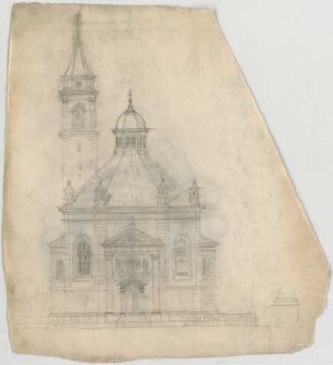 Thiersch, August ; Nürnberg (Bayern); Kath. - Apostolische Kirche, Projekt - Ansicht