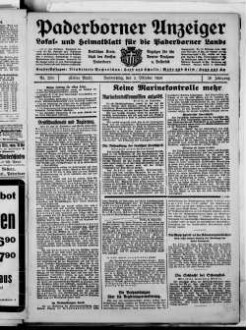 Paderborner Anzeiger : Lokal- und Heimatzeitung für das gesamte Paderborner Land : Tageszeitung für Jedermann : Publikationsorgan vieler Behörden