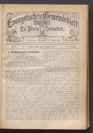 No. 2. Buenos Aires, den 10. Januar 1917 23. Jahrgang