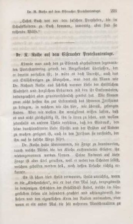 223-237 Dr. R. Rothe auf dem Eisenacher Protestantentage
