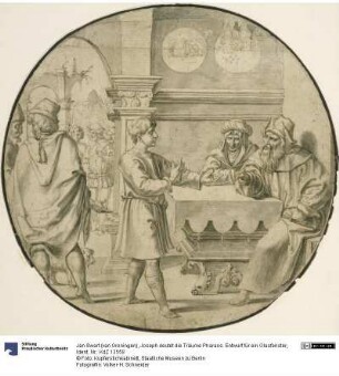 Joseph deutet die Träume Pharaos. Entwurf für ein Glasfenster